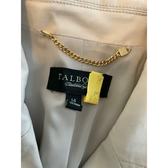 Talbots Beige Cotton Lyocell Blend 3-Button Blazer Jacket Tan Size 14 - Picture 5 of 5